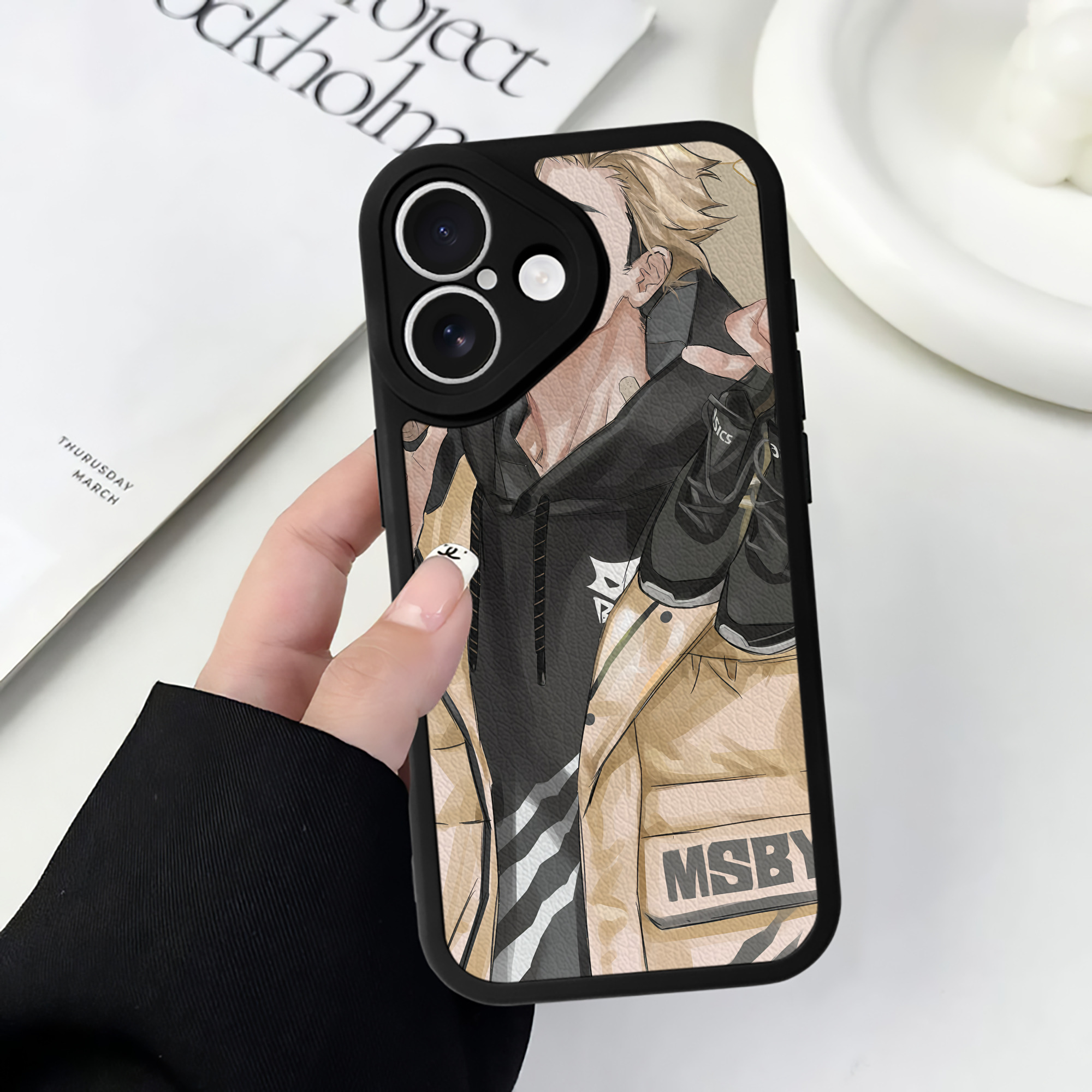 （画像用） ハイキュー!! Haikyu!! 【iPhone 16シリーズ対応】シリコンスマホケース（レザー調） 材質：シリコン